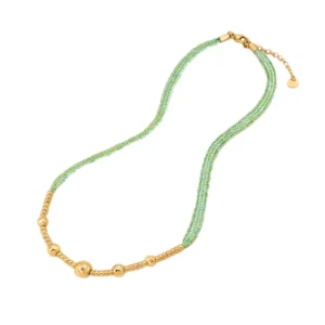 Collar Iris Acero/Verde