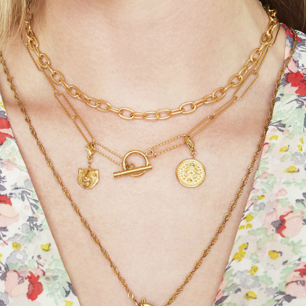 Collar MAELIA Acero Dorado - Imagen 3
