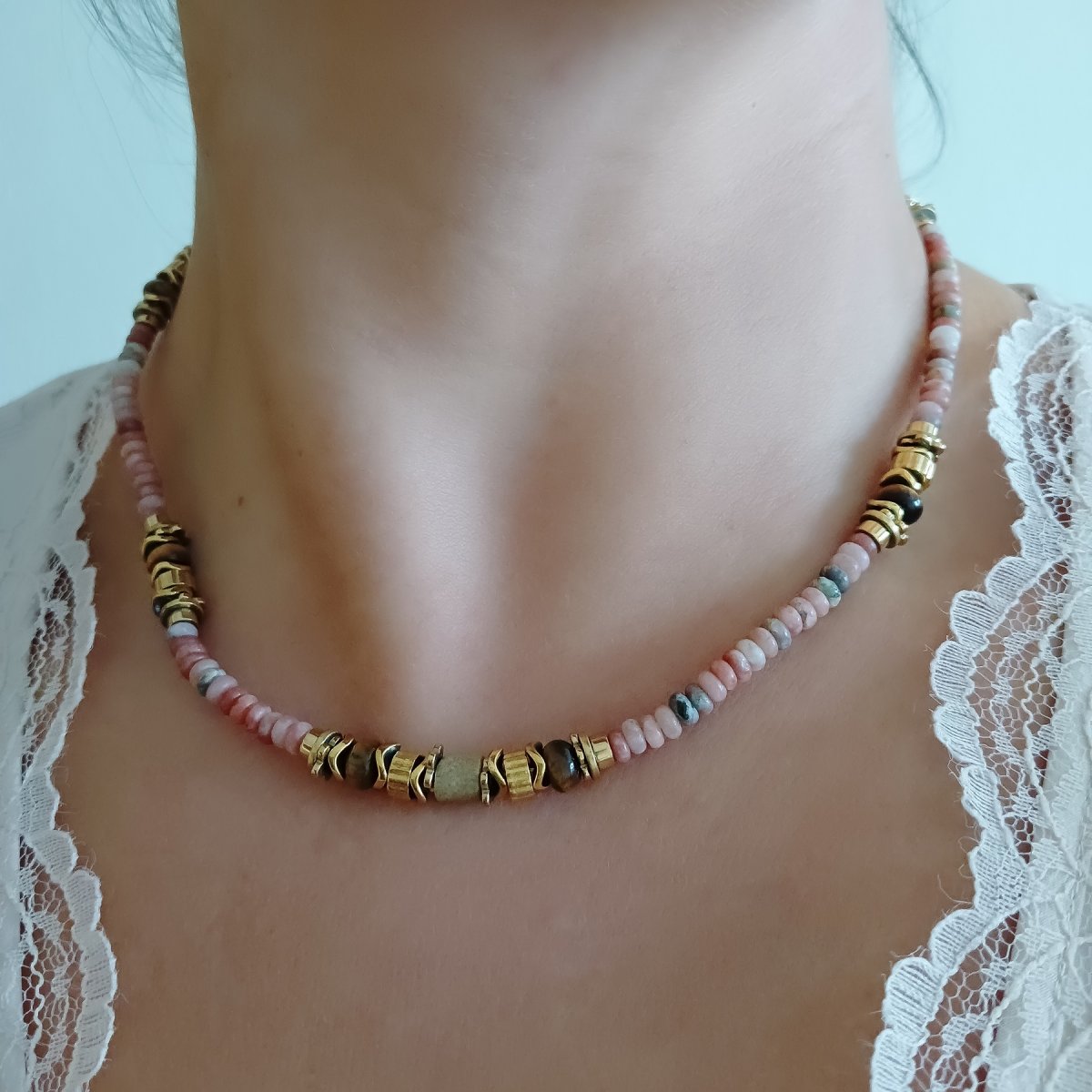 Collar YELITZA Piedra Luna - Imagen 3