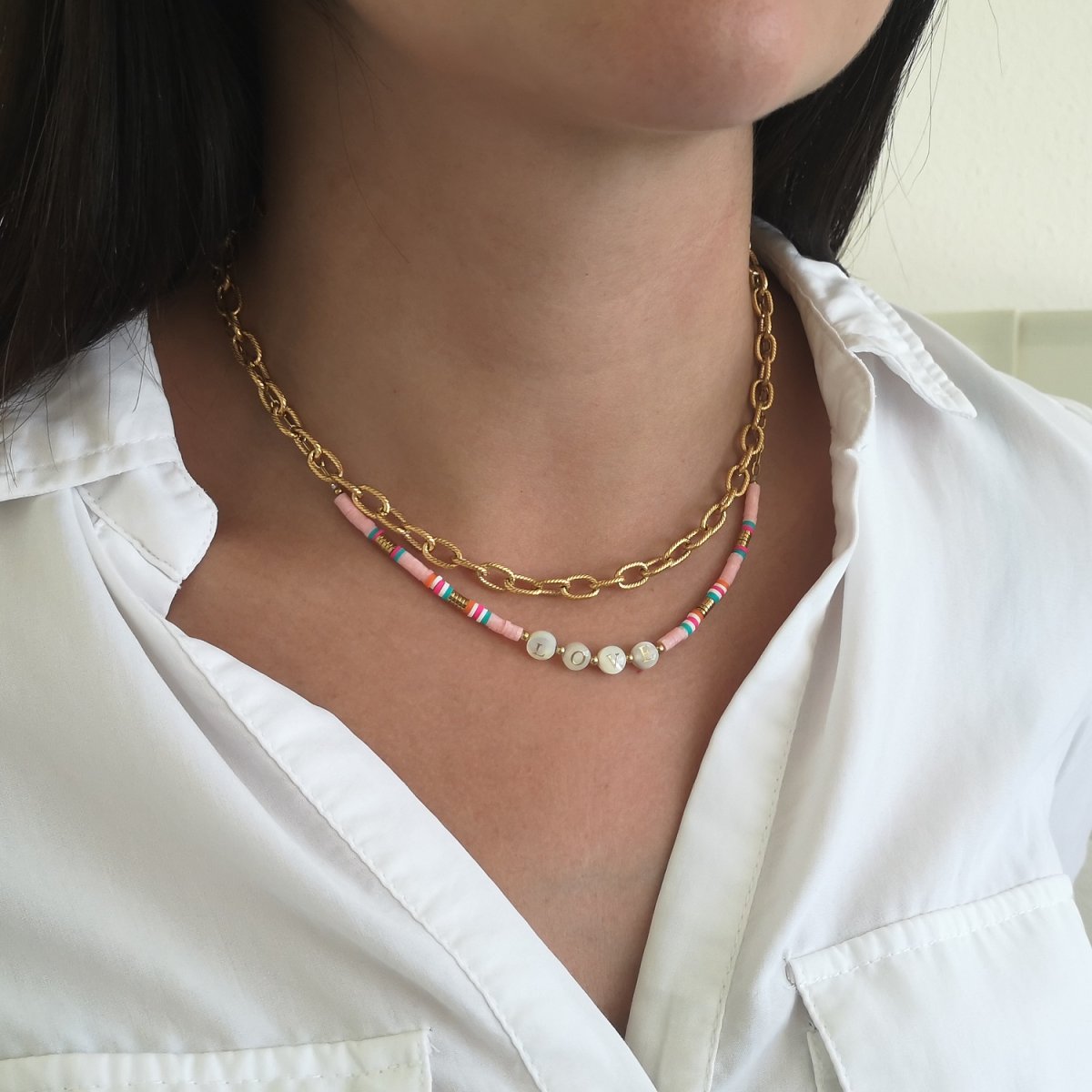 Collar MAELIA Acero Dorado - Imagen 4