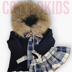 Conjunto niña sudadera con capucha pelo y braguita La Peppa
