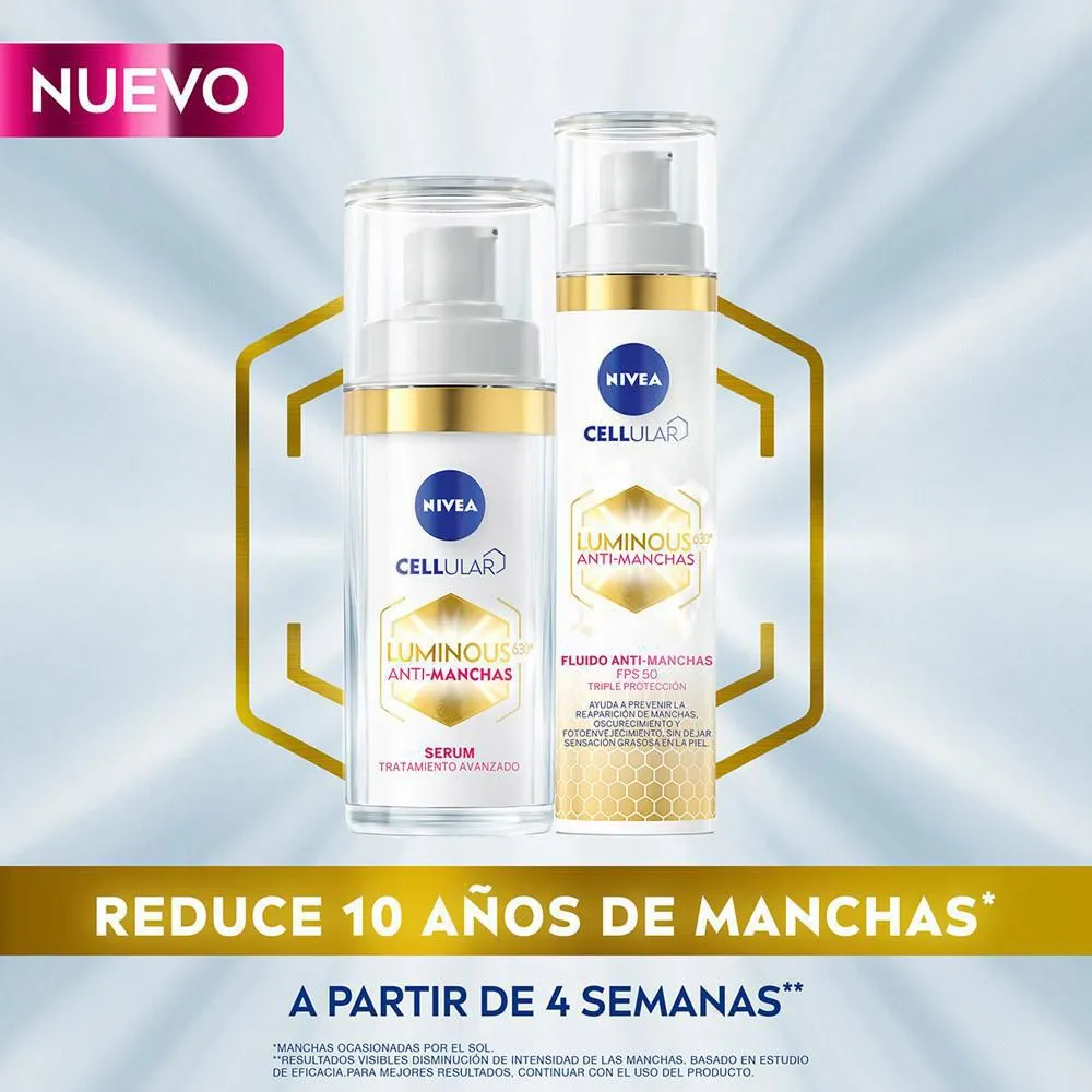 NIVEA Fluido Facial Aclarador de Piel FPS 50 – 40 ml Fluido facial antimanchas con alta protección solar para una piel más uniforme y luminosa - Imagen 5