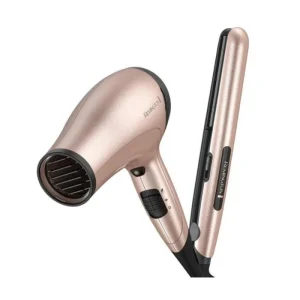 REMINGTON COMBO DE PLANCHA + SECADORA + ROSE GOLD  D3015-S1520