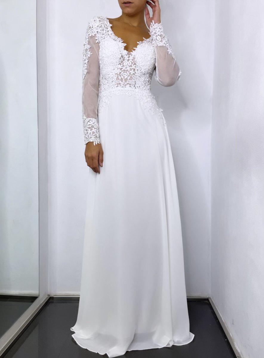Vestido Dama Mangas Novia - Imagen 8
