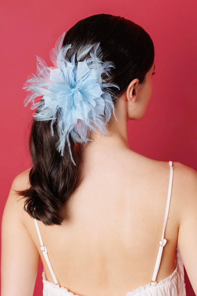 Flor plumas azul - Imagen 4