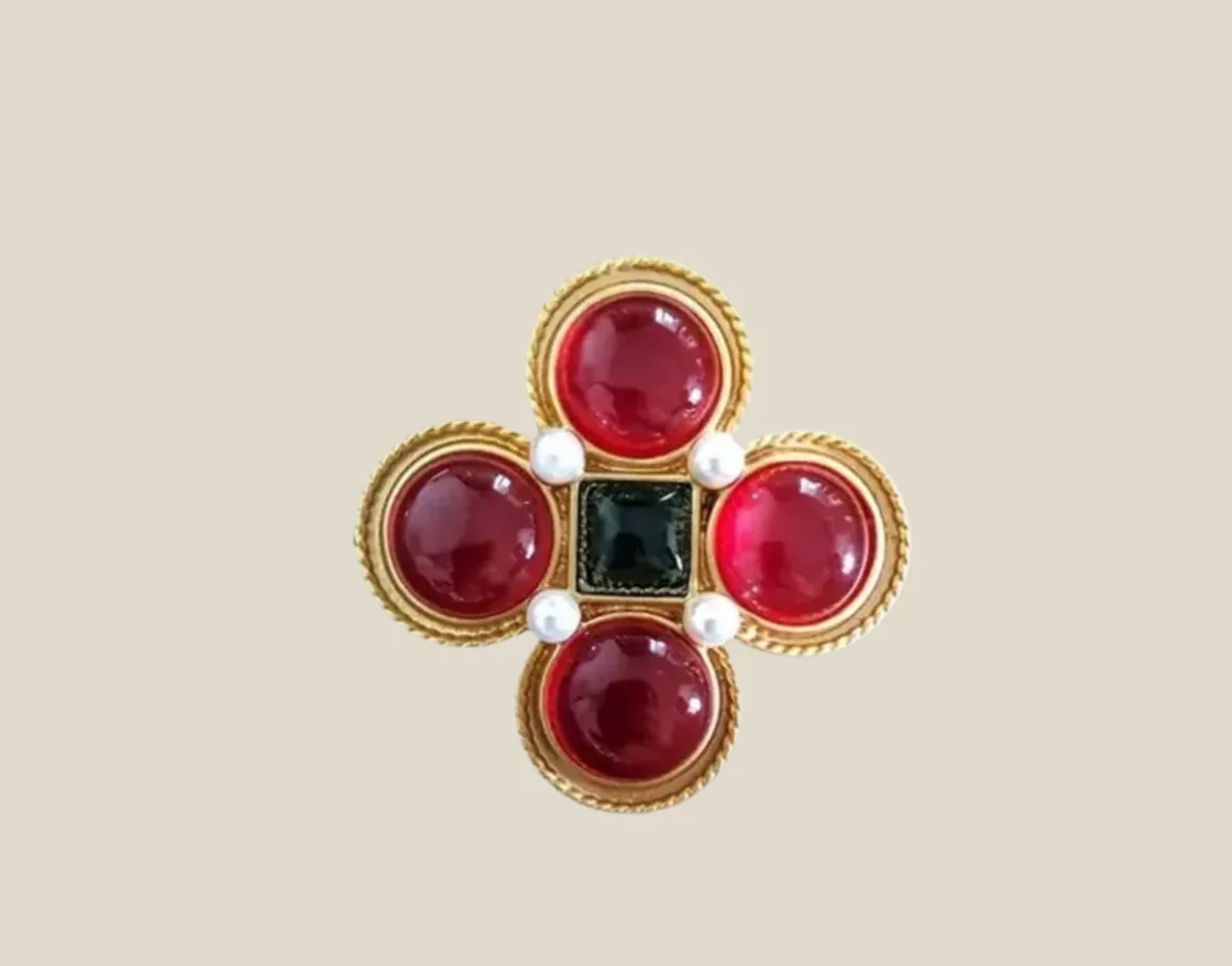 Broche Flor rojo