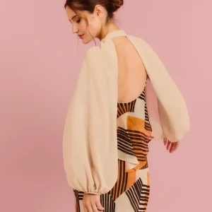 Mangas de crepe Beige