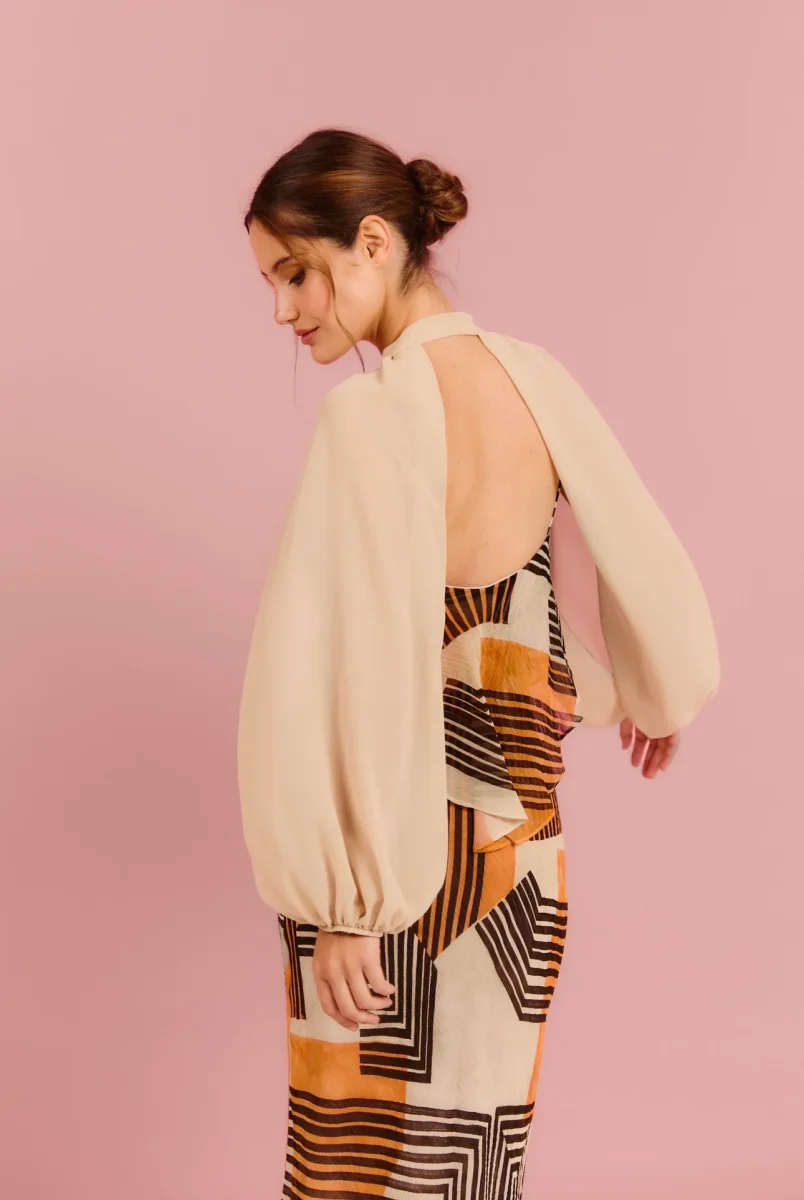 Mangas de crepe Beige - Imagen 2