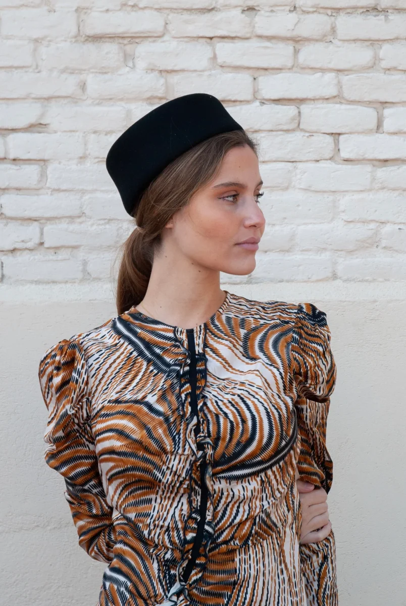 Tocado Casquete Jackie negro - Imagen 2