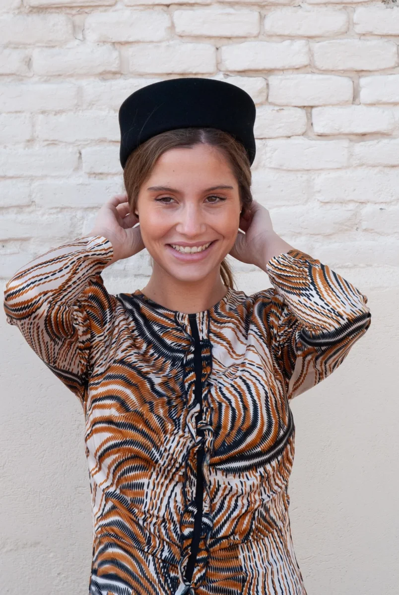 Tocado Casquete Jackie negro - Imagen 5