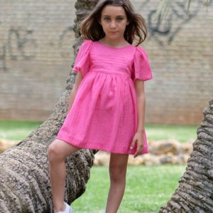 Vestido niña Vera Nekenia fucsia