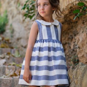 Vestido niña rayas azules Nekenia Ver