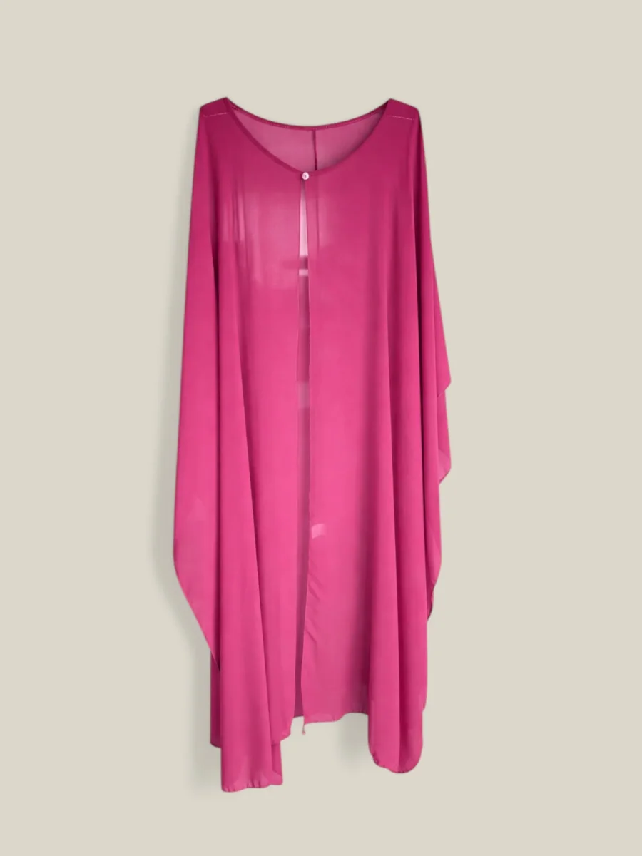 Capa de crepe larga rosa - Imagen 8