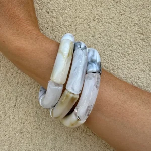 Pulsera Puzzle blanco y gris