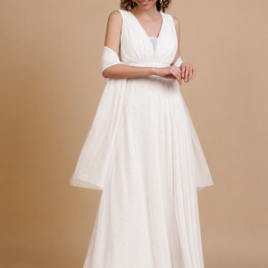 Vestido Tul Basic Brillos Novia