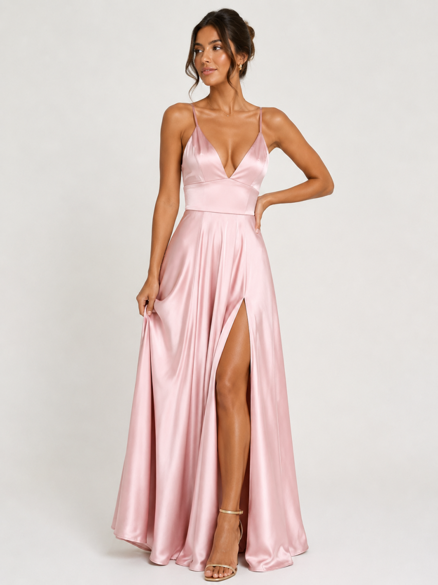 Vestido Seda Falda Amplia - Imagen 3