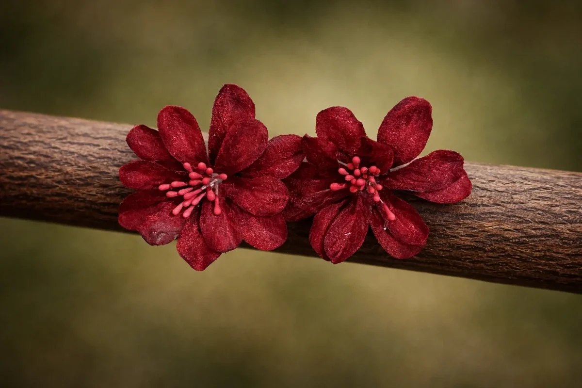 Pendientes Corola vino - Imagen 4