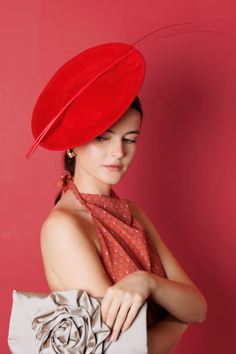 Tocado Mocca rojo - Imagen 3