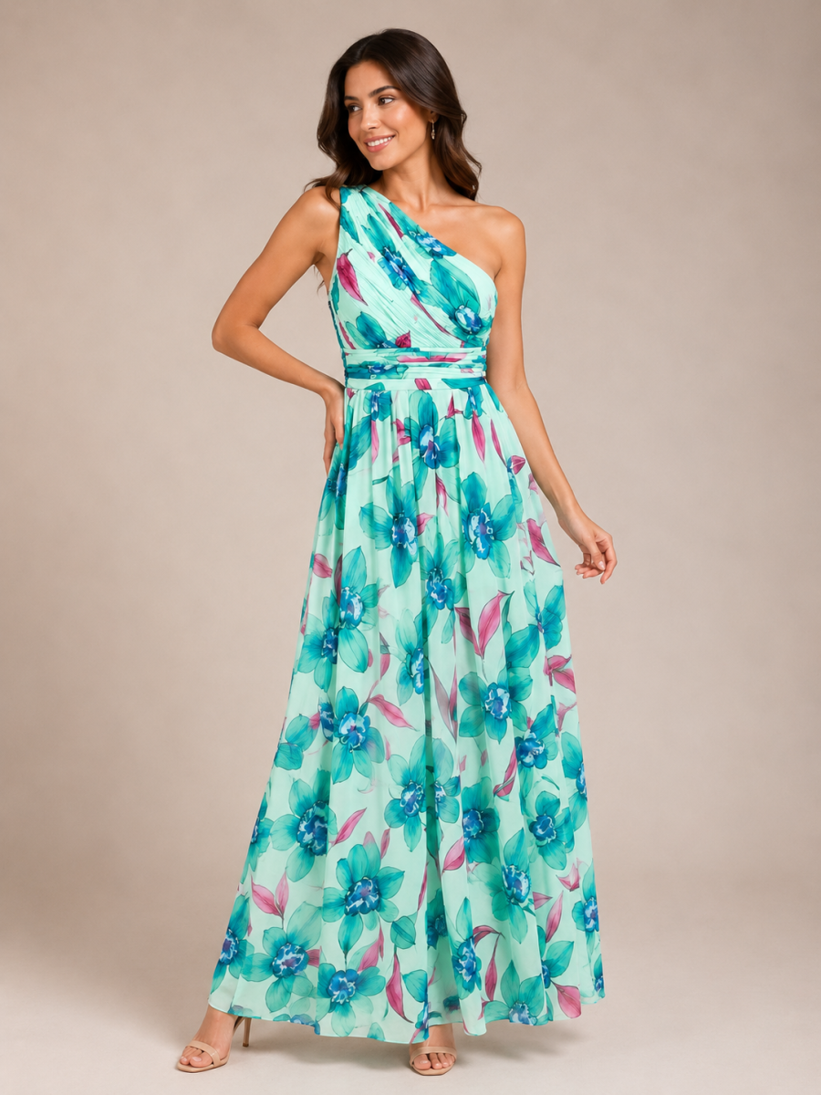 Vestido Asimétrico Gasa Floral - Imagen 2