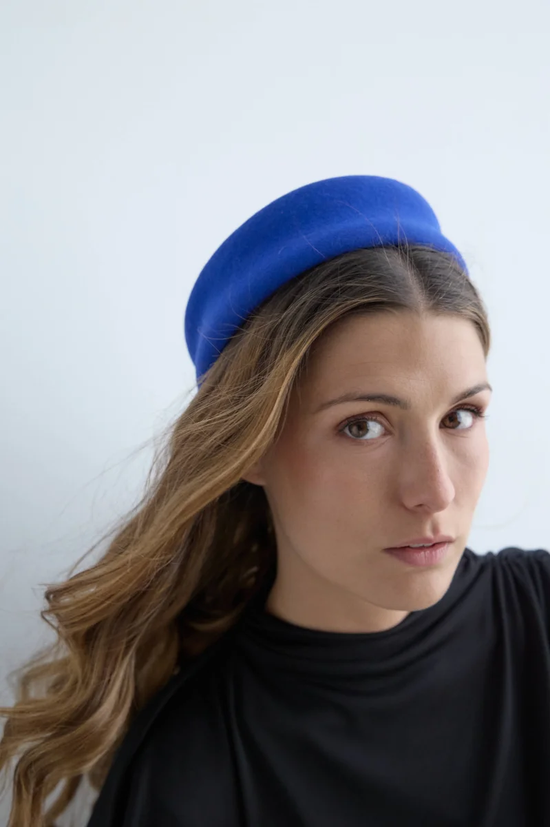 Tocado Casquete Jackie azul klein mini - Imagen 5