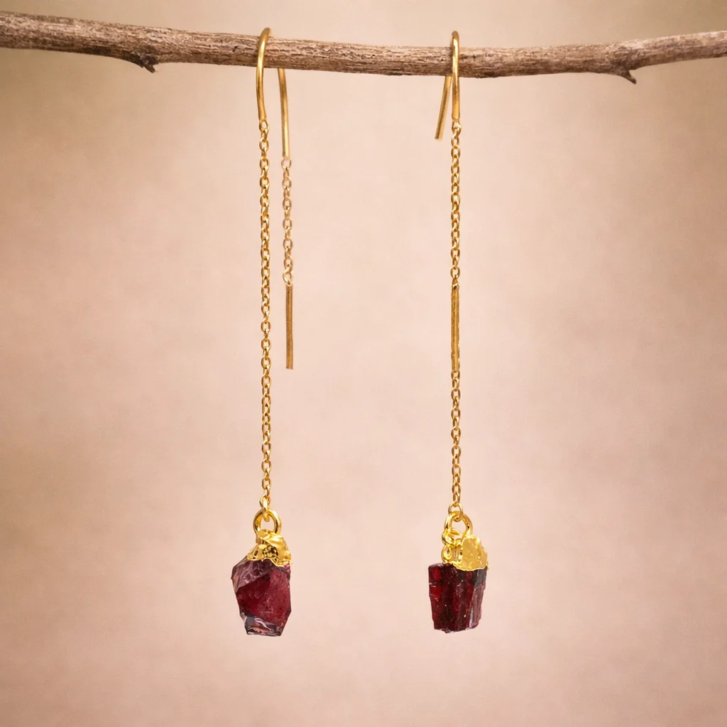 Pendientes Mineral vino - Imagen 2
