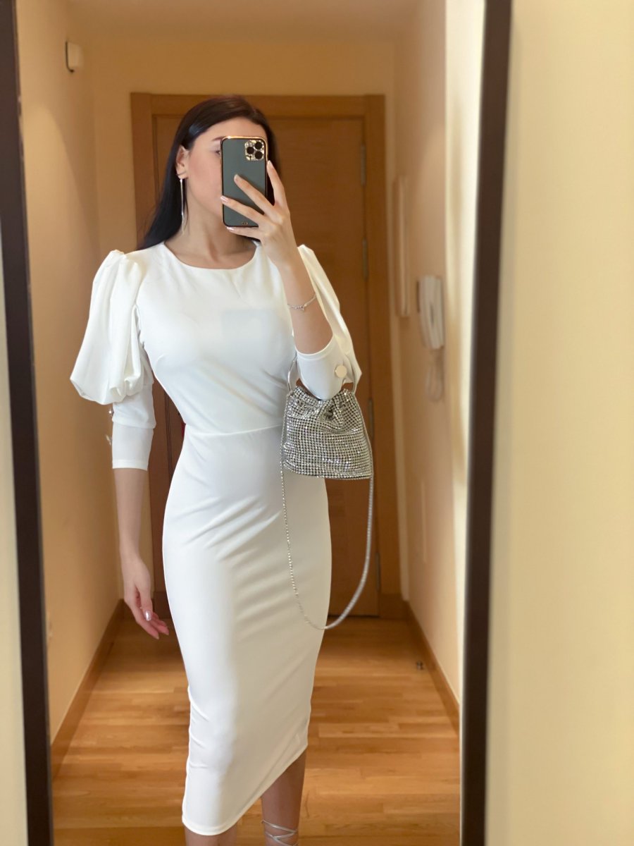 Vestido Midi Botones Novia - Imagen 2