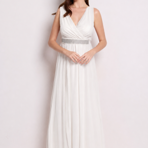 Vestido Tul Basic Cinturón Brillos Novia