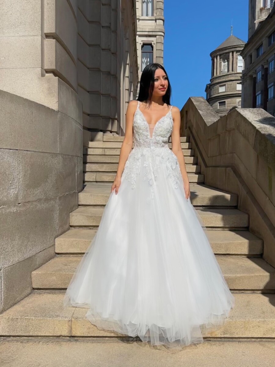 Vestido Novia Tul Tirantes - Imagen 6