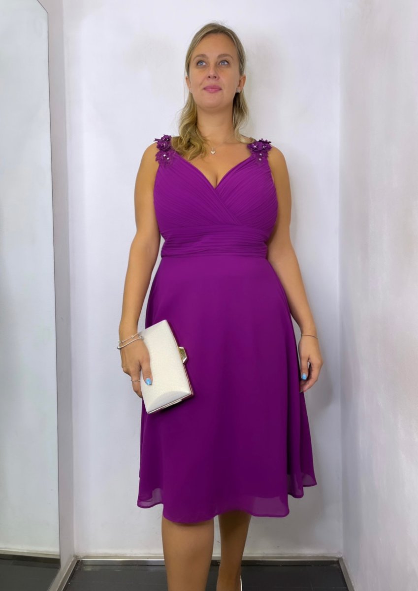 Vestido Curvy Pétalos Corto - Imagen 3