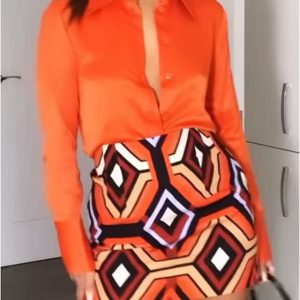 Falda corta mujer geométrica