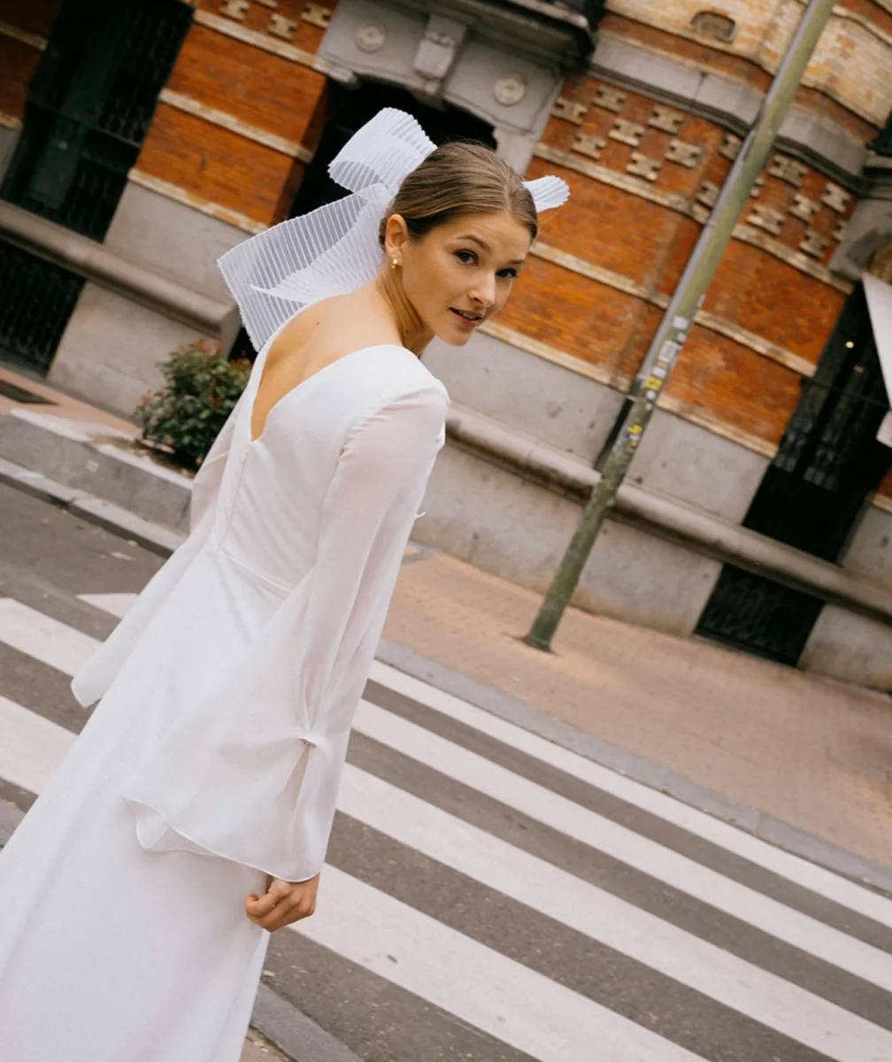 Lazo Ribbon plisado blanco - Imagen 5