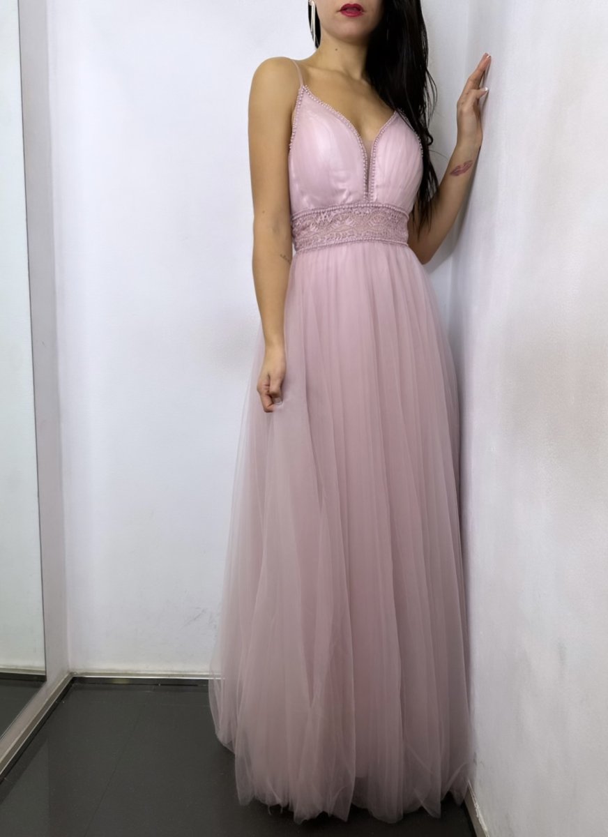 Vestido Tul Encaje Cintura - Imagen 6