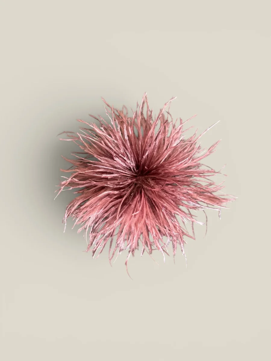 Tocado Pompón Rosa viejo - Imagen 2