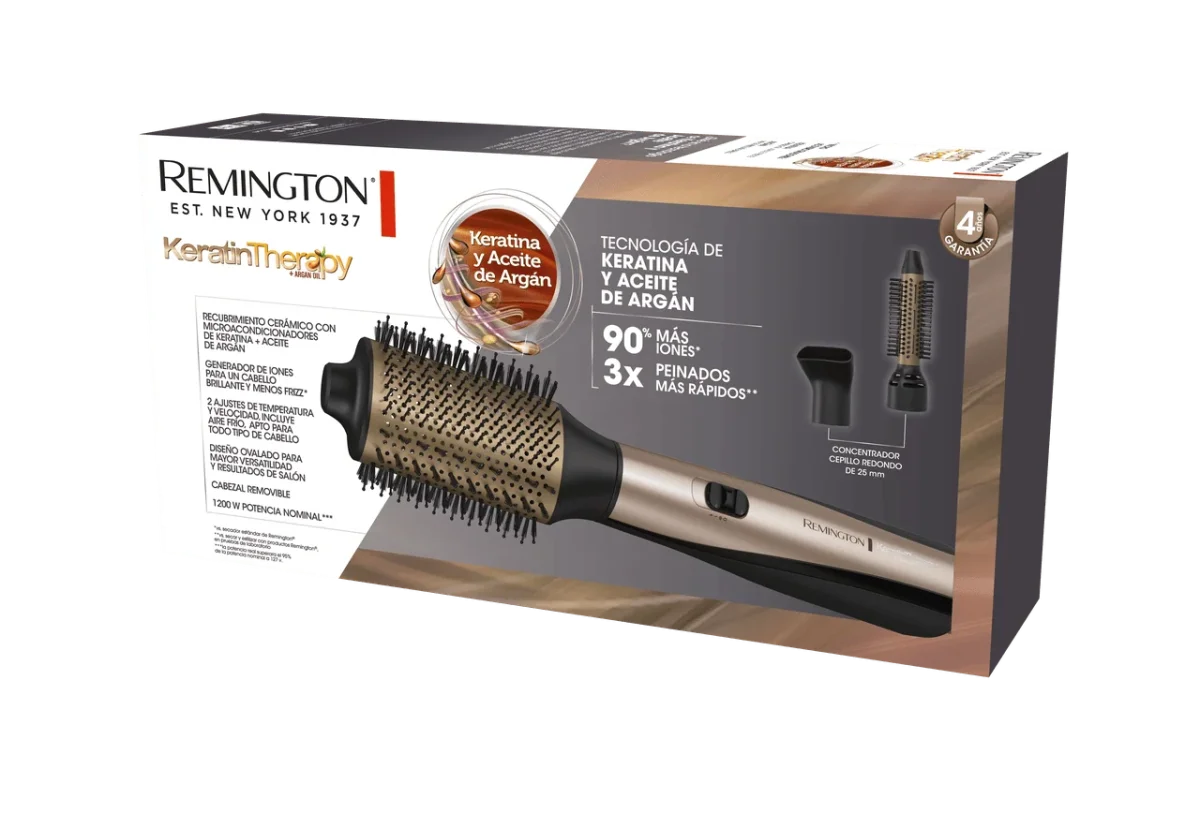 Cepillo y Multiestilizador REMINGTON Keratina & Aceite de Argán AS8821-110F - Imagen 2