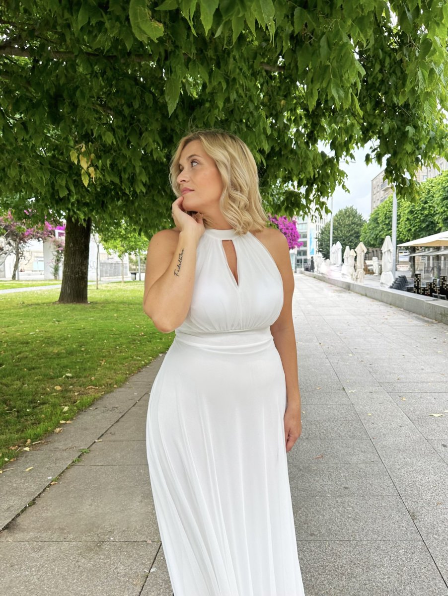 Vestido Tul Halter Largo Novia - Imagen 2