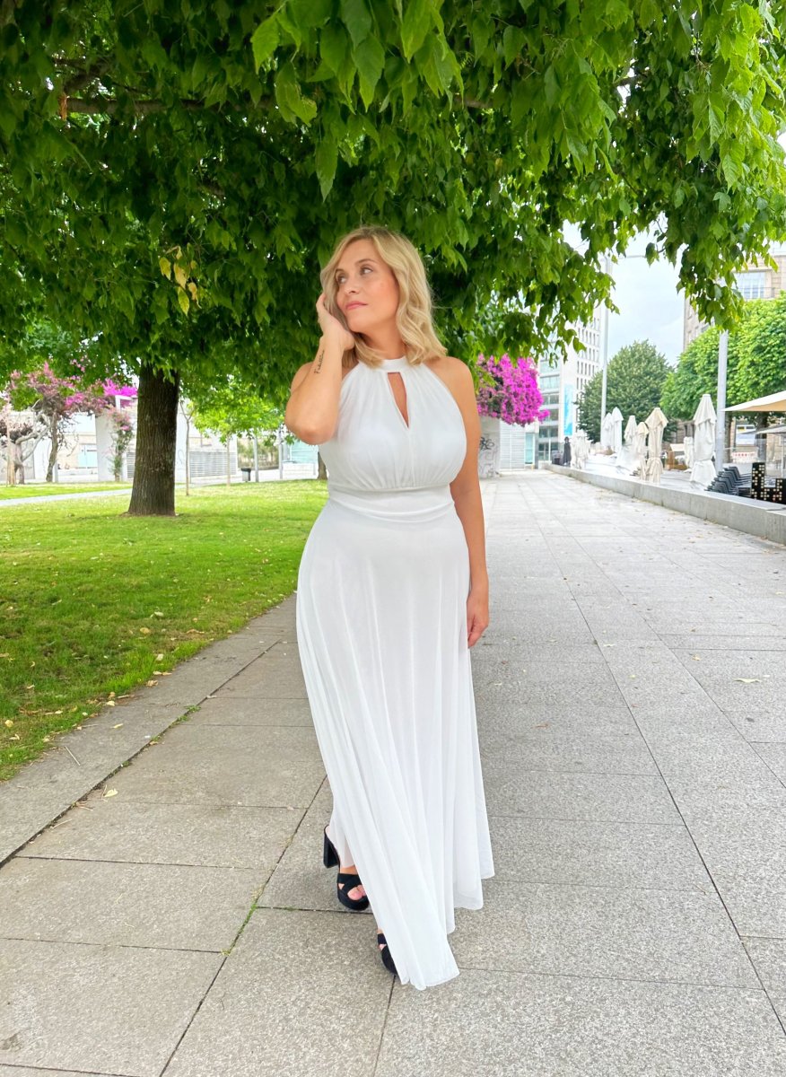 Vestido Tul Halter Largo Novia - Imagen 4