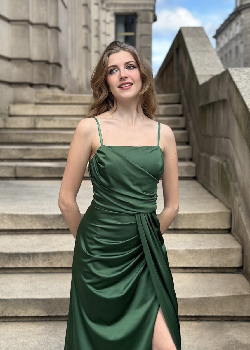 Vestido Seda Lazada Tirantes Escote Recto - Imagen 2