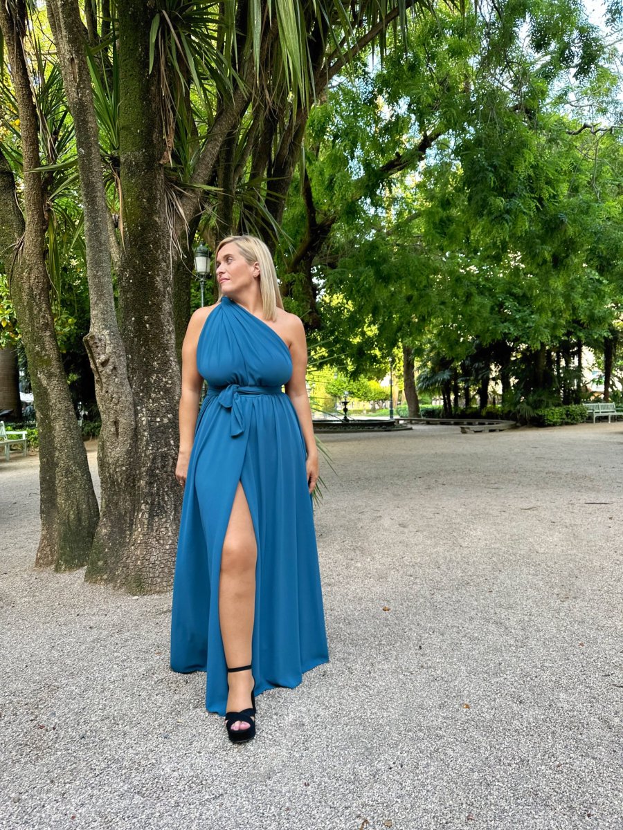 Vestido Multiposición Gasa Abertura - Imagen 9