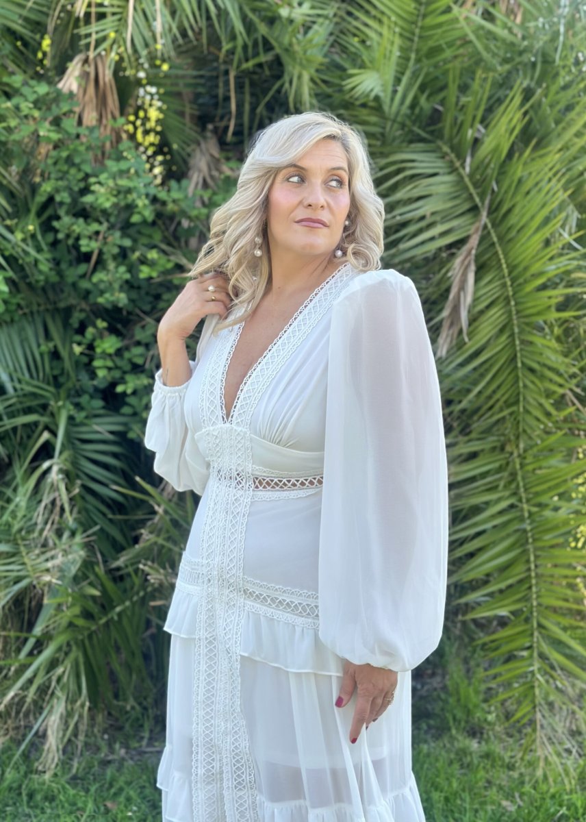 Vestido Boho Mangas Curvy Novia - Imagen 2