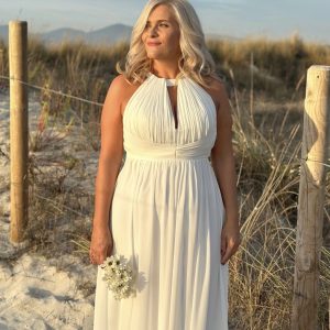 Vestido Novia Halter Espalda