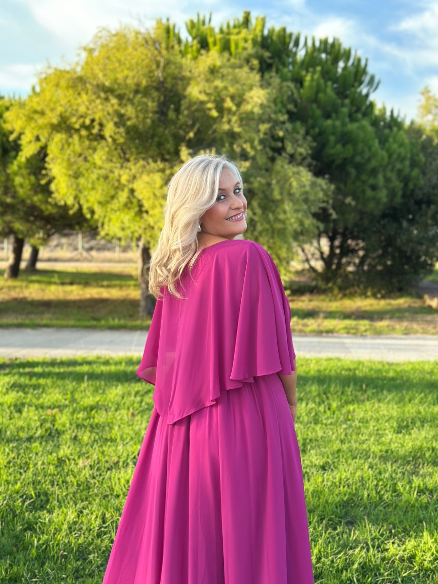 Vestido Capa Broche Flor Curvy - Imagen 3