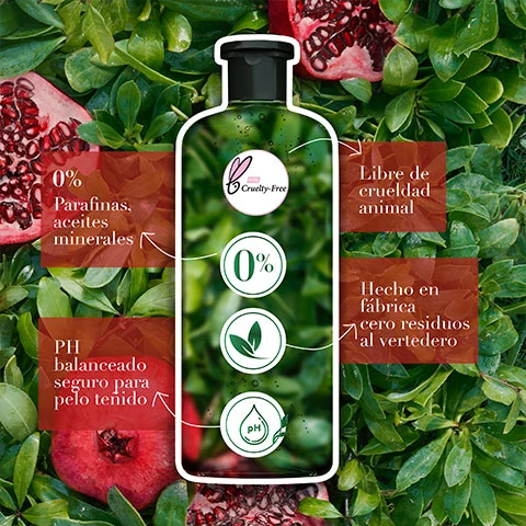 Herbal Essences Shampoo Granada y Proteína Vegana – 400 ml - Imagen 3