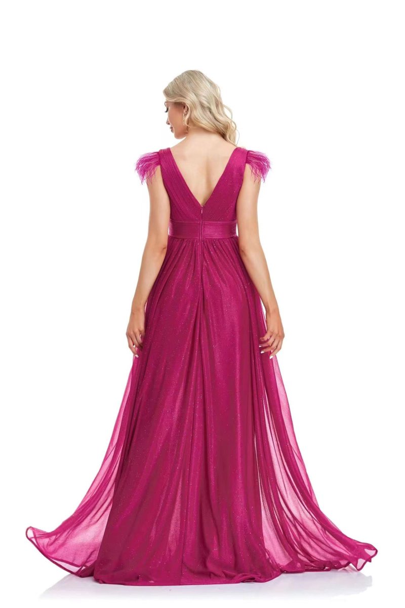Vestido Plumas Hombros Curvy - Imagen 8