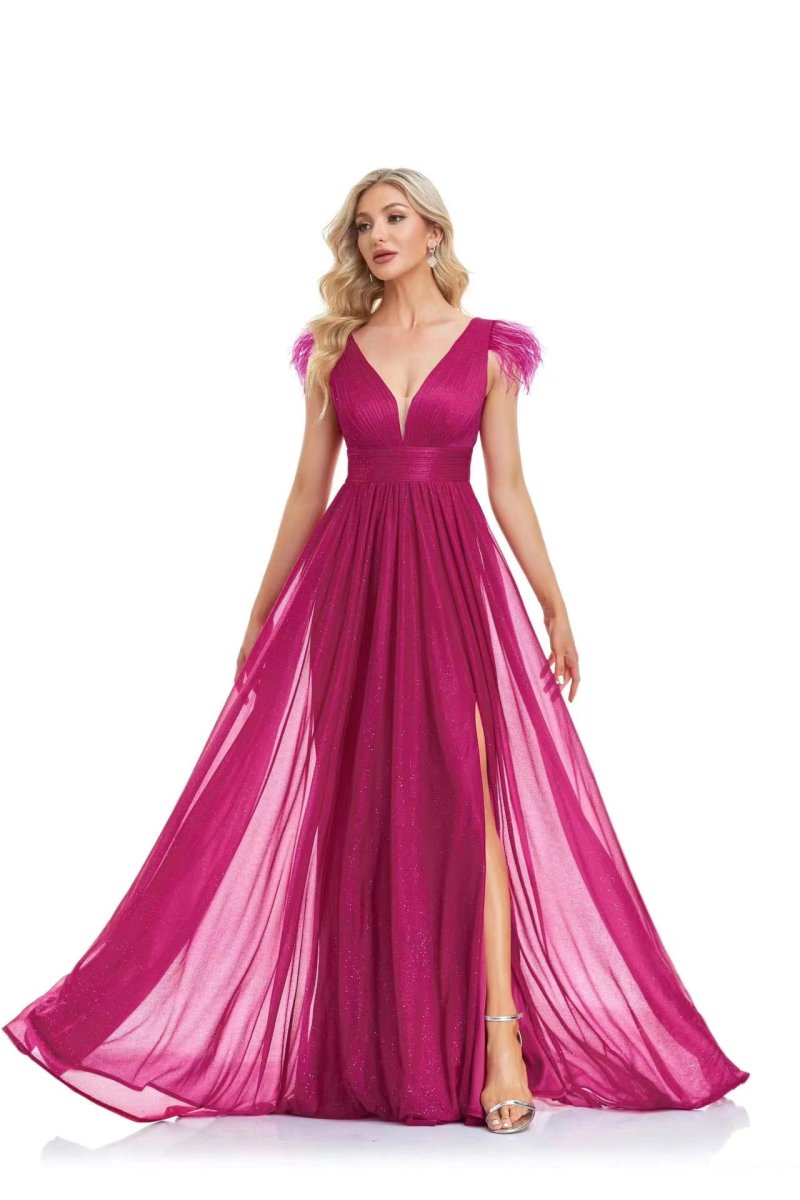 Vestido Plumas Hombros Curvy - Imagen 7
