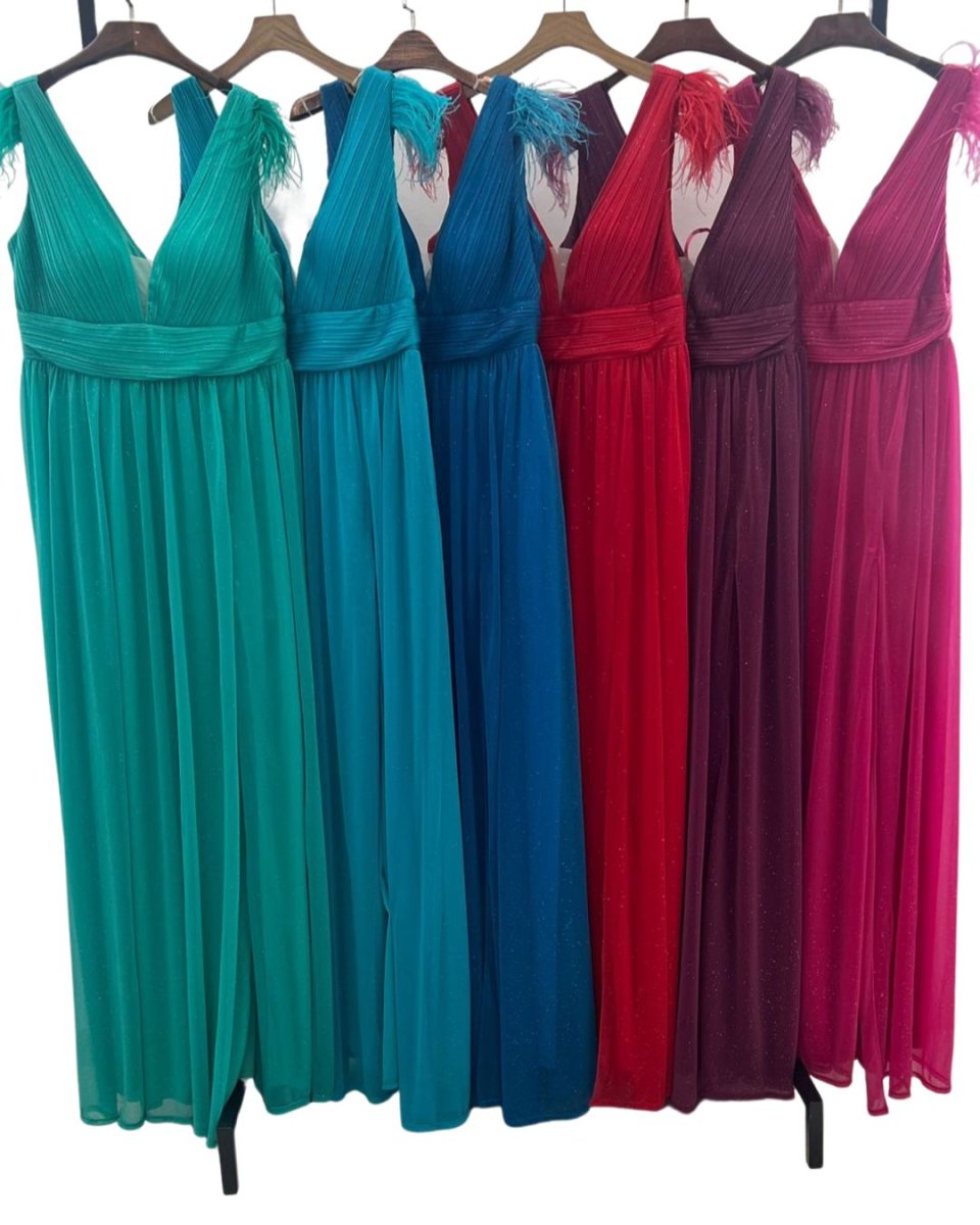 Vestido Plumas Hombros Curvy - Imagen 6