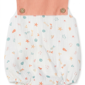 Pelele infantil para niño con motivos marinos color salmón – BBZ Creaciones