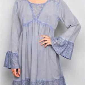 Vestido corto mujer con encaje