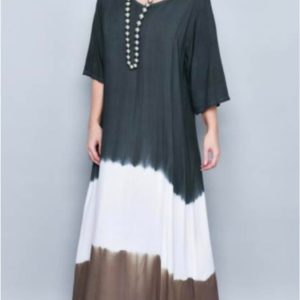 Vestido largo mujer tricolor viscosa