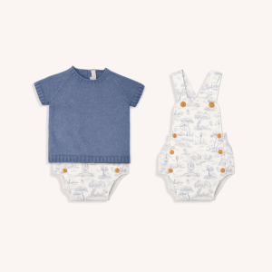 Conjunto Infantil de Jersey de Punto y Peto Estampado para Niño – Paloma de la O