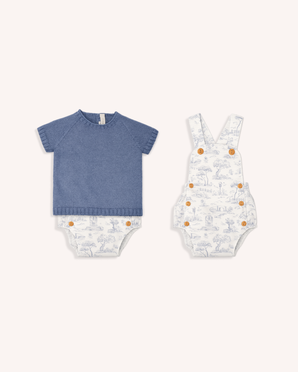Conjunto Infantil de Jersey de Punto y Peto Estampado para Niño – Paloma de la O